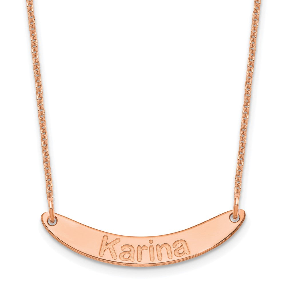 14K Roségold Klein Arial Abgerundet Gebogen Stab Halskette