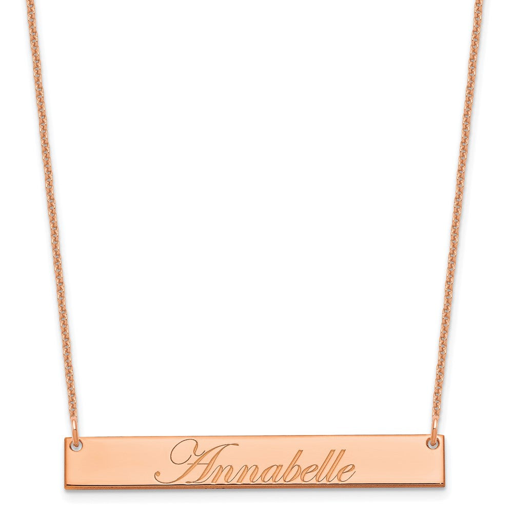 14K Roségold Mittel Edwardianisch Schreibschrift Stab Halskette