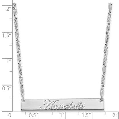 Sterlingsilber Rhodiniert Mittel Edwardianisch Schreibschrift Brar Halskette