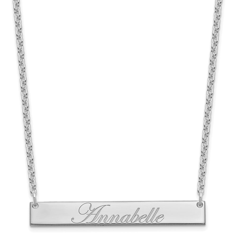 Sterlingsilber Rhodiniert Mittel Edwardianisch Schreibschrift Brar Halskette