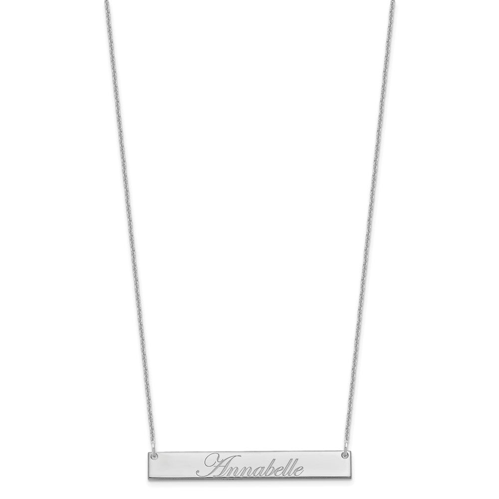 14K Weißgold Mittel Edwardianisch Scrript Stab Halskette