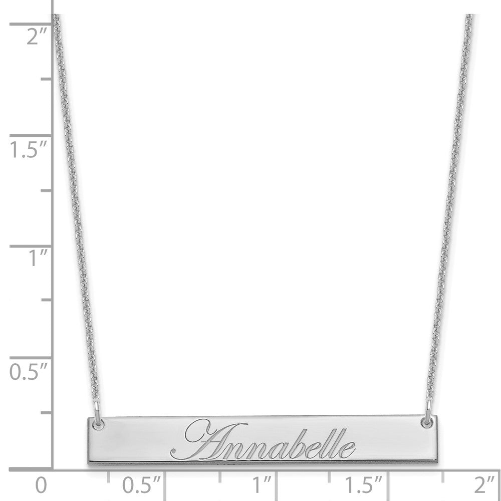 14K Weißgold Mittel Edwardianisch Scrript Stab Halskette