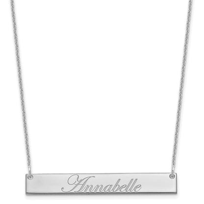 14K Weißgold Mittel Edwardianisch Scrript Stab Halskette