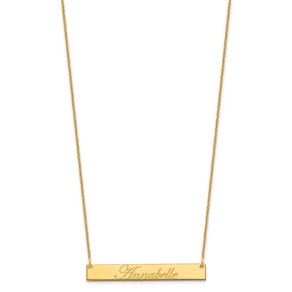 14K Gelbgold Mittel Edwardianisch Schreibschrift Stab Halskette