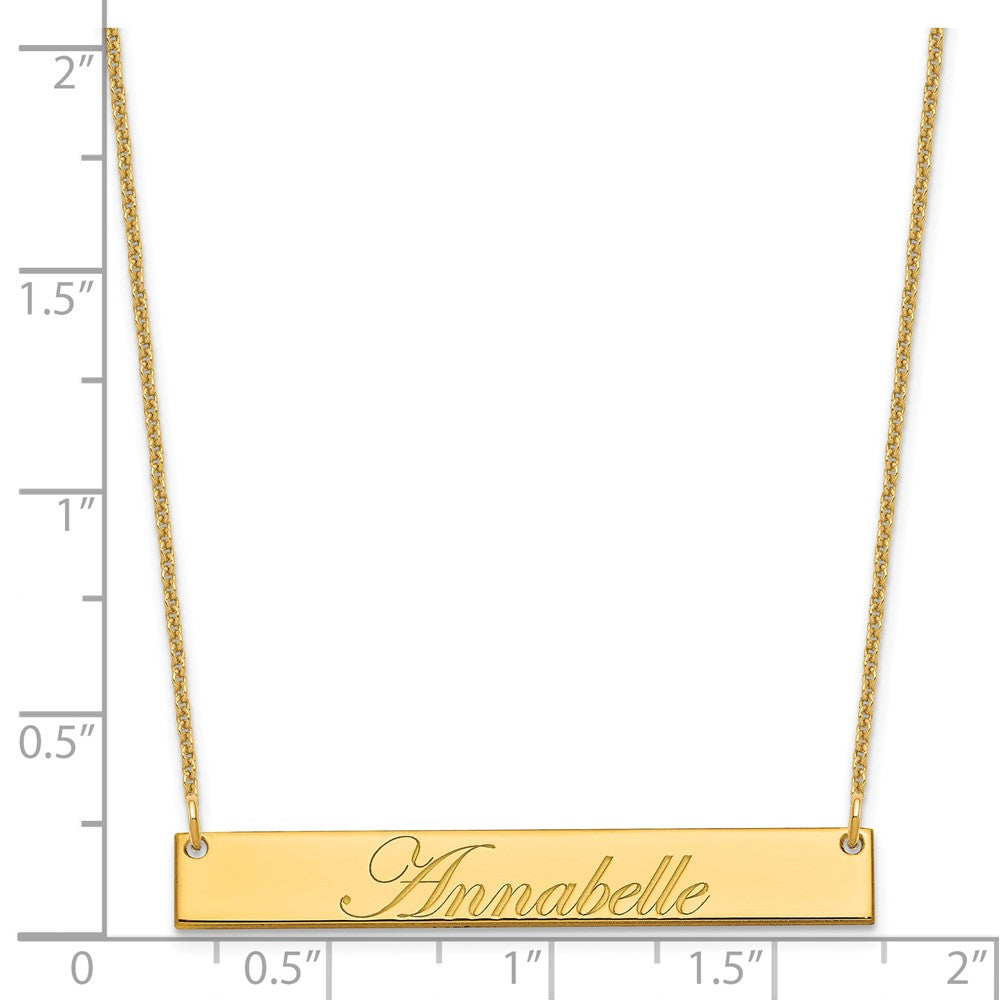 14K Gelbgold Mittel Edwardianisch Schreibschrift Stab Halskette