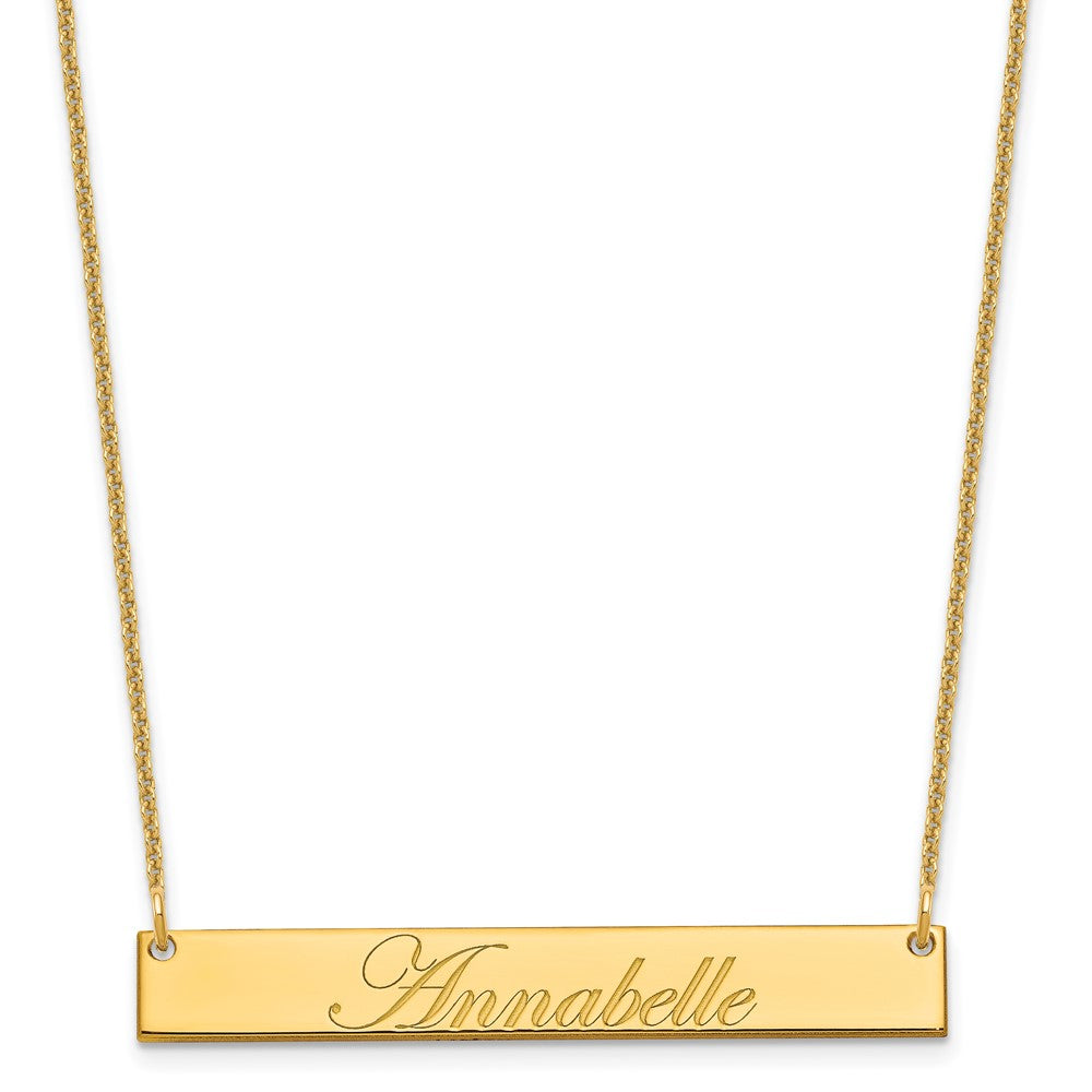 14K Gelbgold Mittel Edwardianisch Schreibschrift Stab Halskette