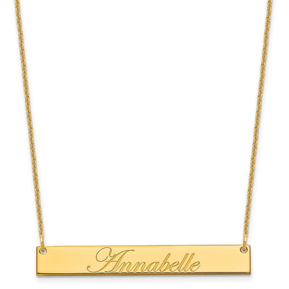 14K Gelbgold Mittel Edwardianisch Schreibschrift Stab Halskette