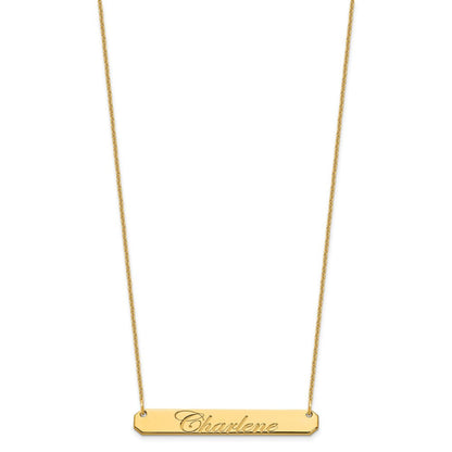 14K Gelbgold Mittel Edwardianisch Schreibschrift Stab Halskette