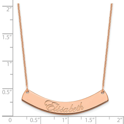 14K Roségold Mittel Edwardianisch Schreibschrift Gebogen Stab Halskette