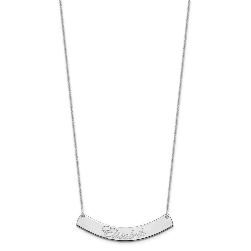 14K Weißgold Mittel Edwardianisch Scrript Gebogen Stab Halskette