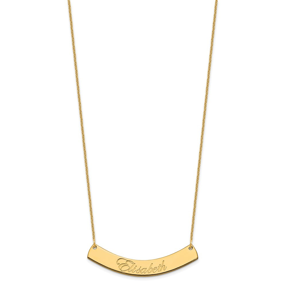 14K Gelbgold Mittel Edwardianisch Schreibschrift Gebogen Stab Halskette