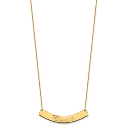 14K Gelbgold Mittel Edwardianisch Schreibschrift Gebogen Stab Halskette
