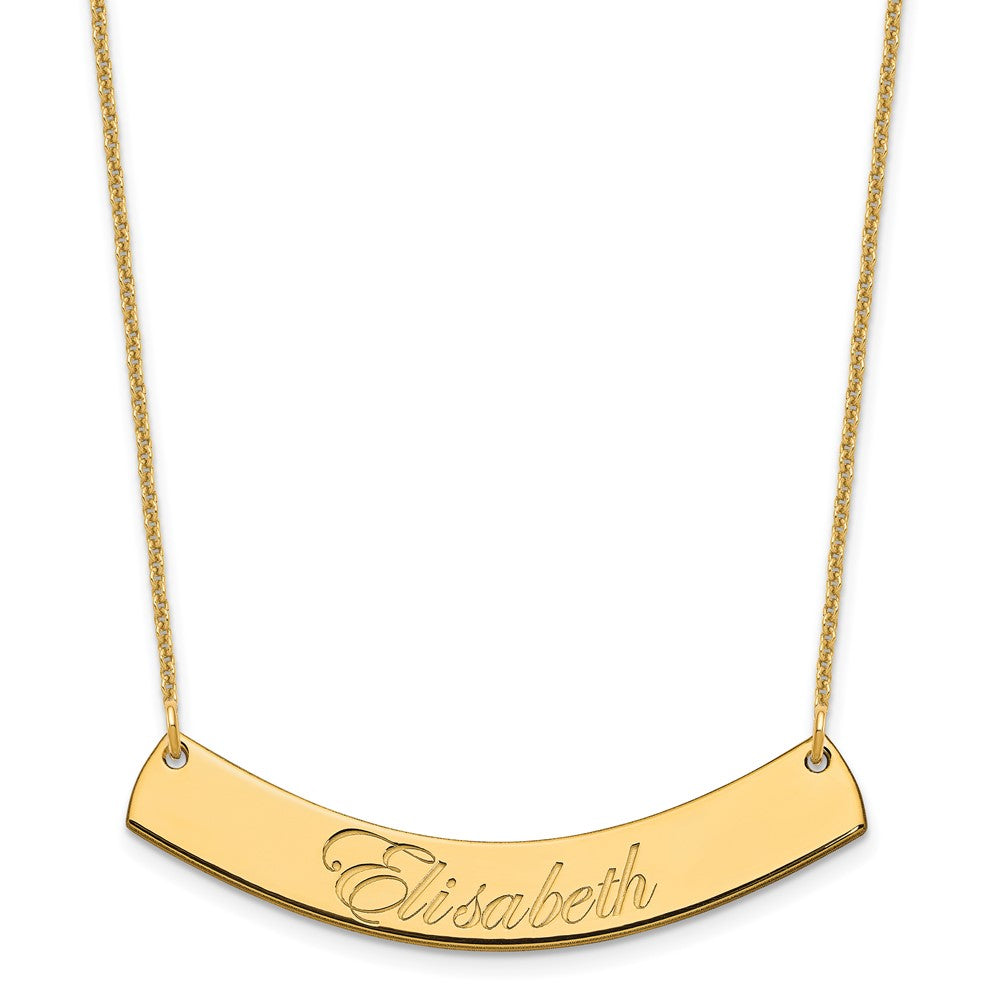 14K Gelbgold Mittel Edwardianisch Schreibschrift Gebogen Stab Halskette