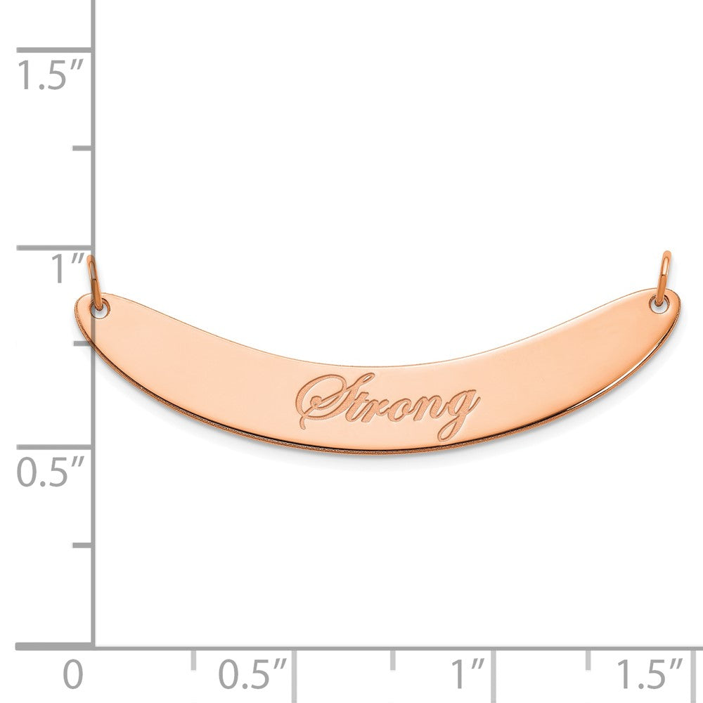 14K Roségold Mittel Edwardianisch Schreibschrift Gebogen Stab Halskette