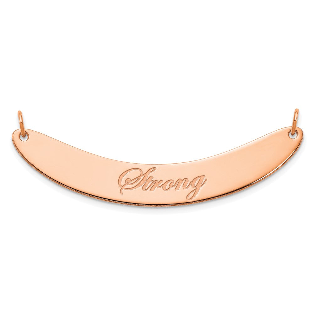 14K Roségold Mittel Edwardianisch Schreibschrift Gebogen Stab Halskette