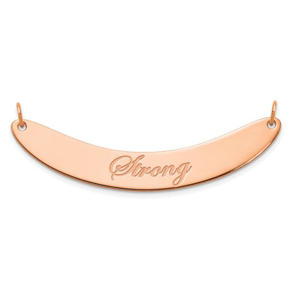 14K Roségold Mittel Edwardianisch Schreibschrift Gebogen Stab Halskette