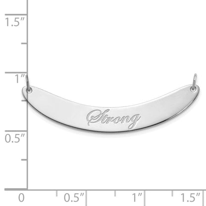 Sterlingsilber Rhodiniert Mittel Edwardianisch Schreibschrift Gebogen Stab Halskette