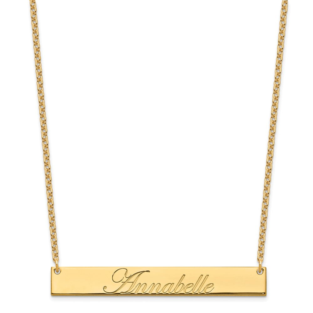 Vergoldet Sterlingsilber /gold Groß Edwardianisch Schreibschrift Stab Halskette