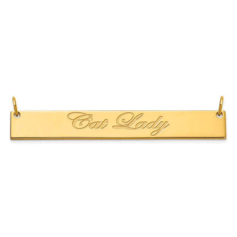 Vergoldet Sterlingsilber /gold Groß Edwardianisch Schreibschrift Stab Halskette