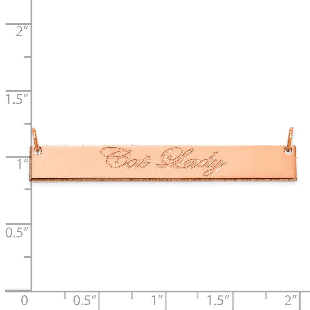 14K Roségold Groß Edwardianisch Schreibschrift Stab Halskette