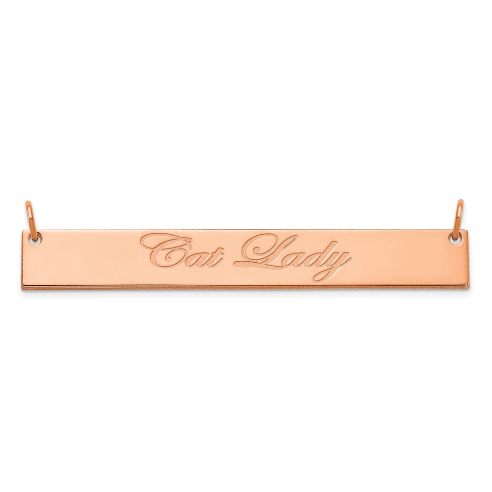 14K Roségold Groß Edwardianisch Schreibschrift Stab Halskette