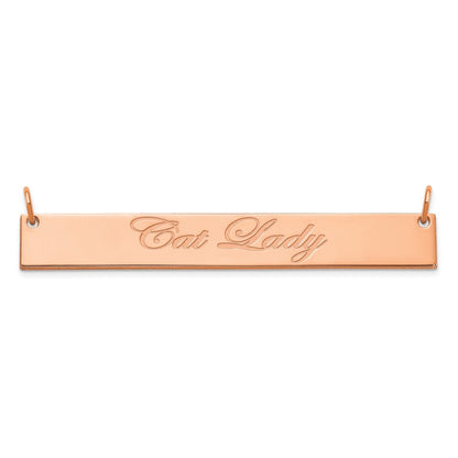 14K Roségold Groß Edwardianisch Schreibschrift Stab Halskette