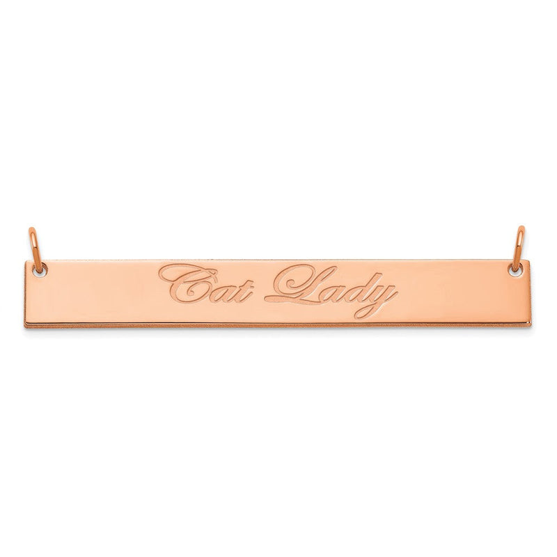 14K Roségold Groß Edwardianisch Schreibschrift Stab Halskette