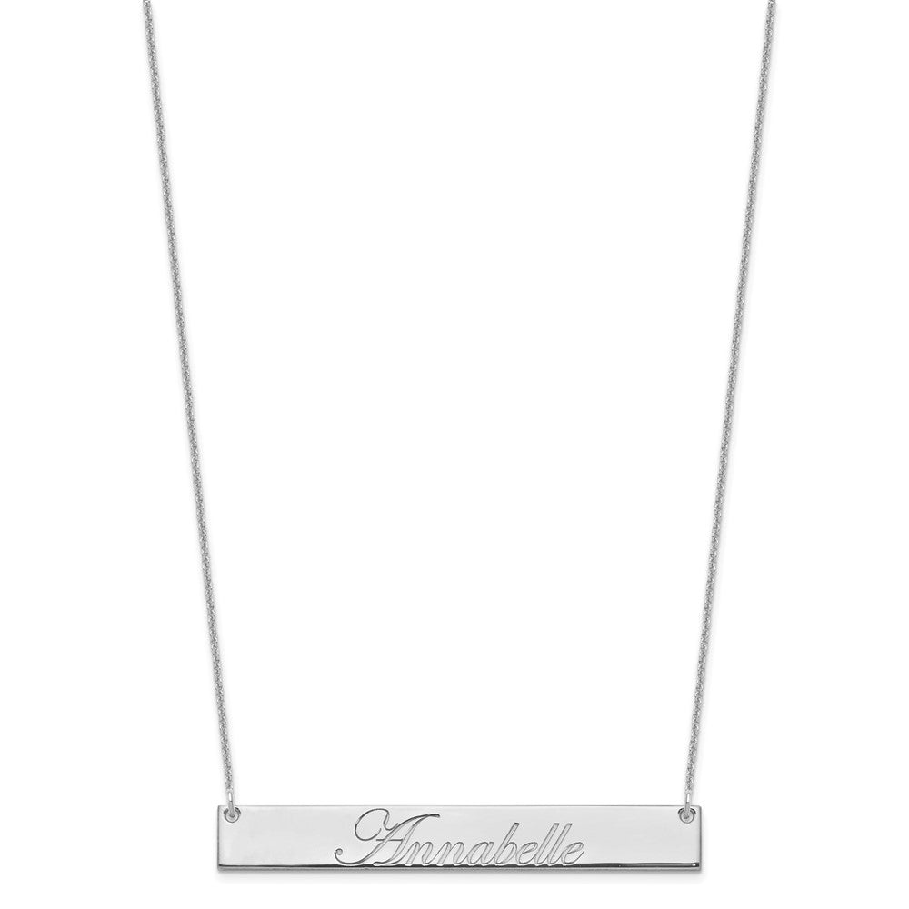 14K Weißgold Groß Edwardianisch Schreibschrift Stab Halskette