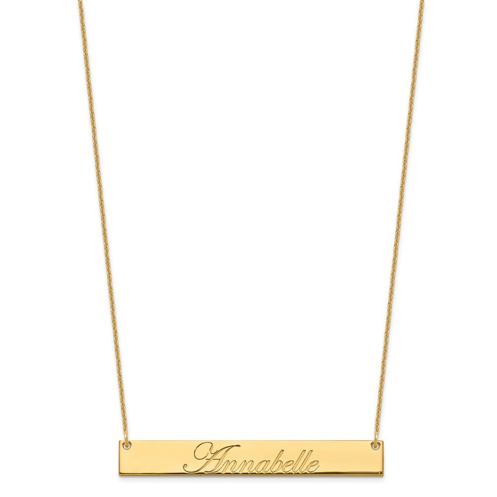 14K Gelbgold Groß Edwardianisch Schreibschrift Stab Halskette