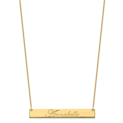 14K Gelbgold Groß Edwardianisch Schreibschrift Stab Halskette