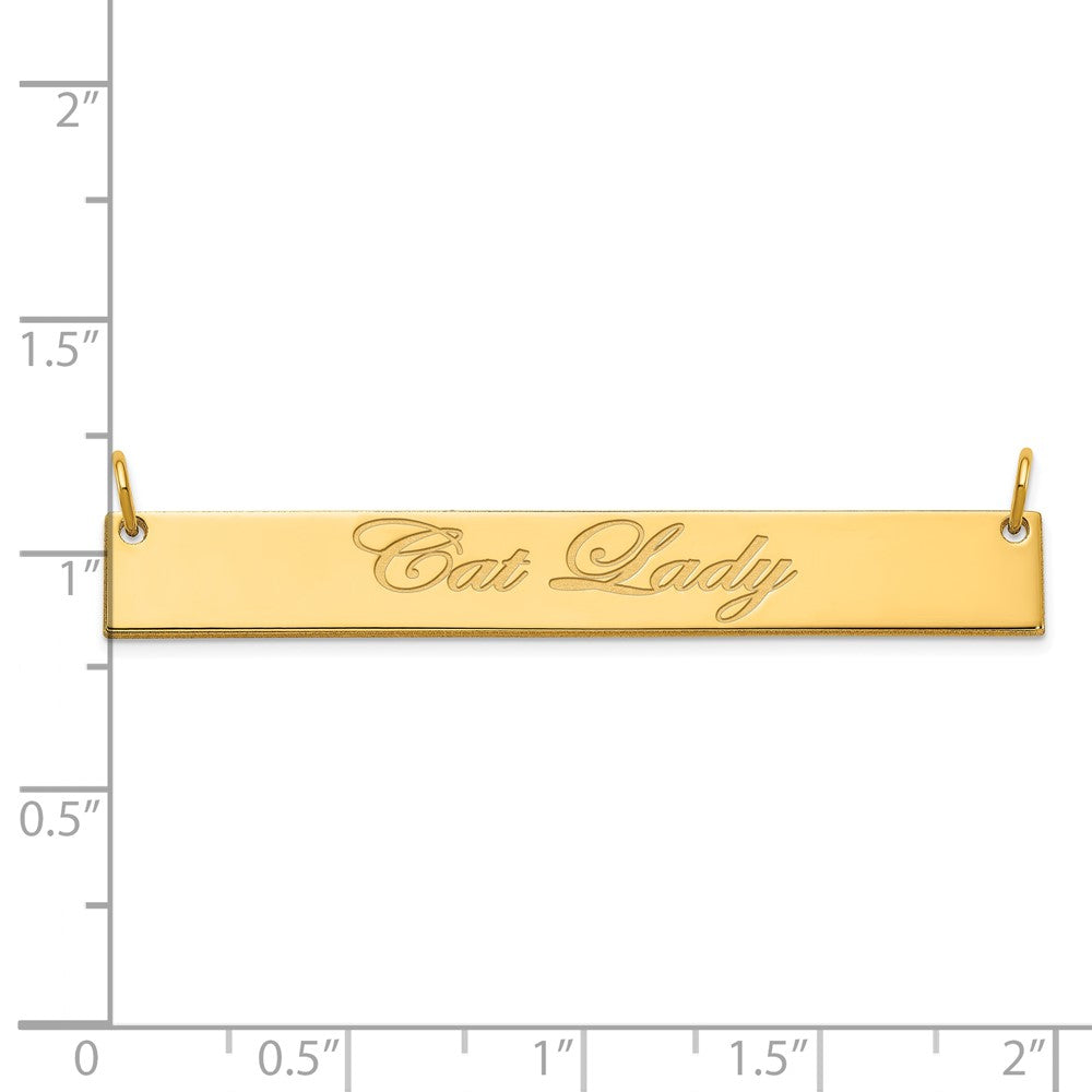 14K Gelbgold Groß Edwardianisch Schreibschrift Stab Halskette