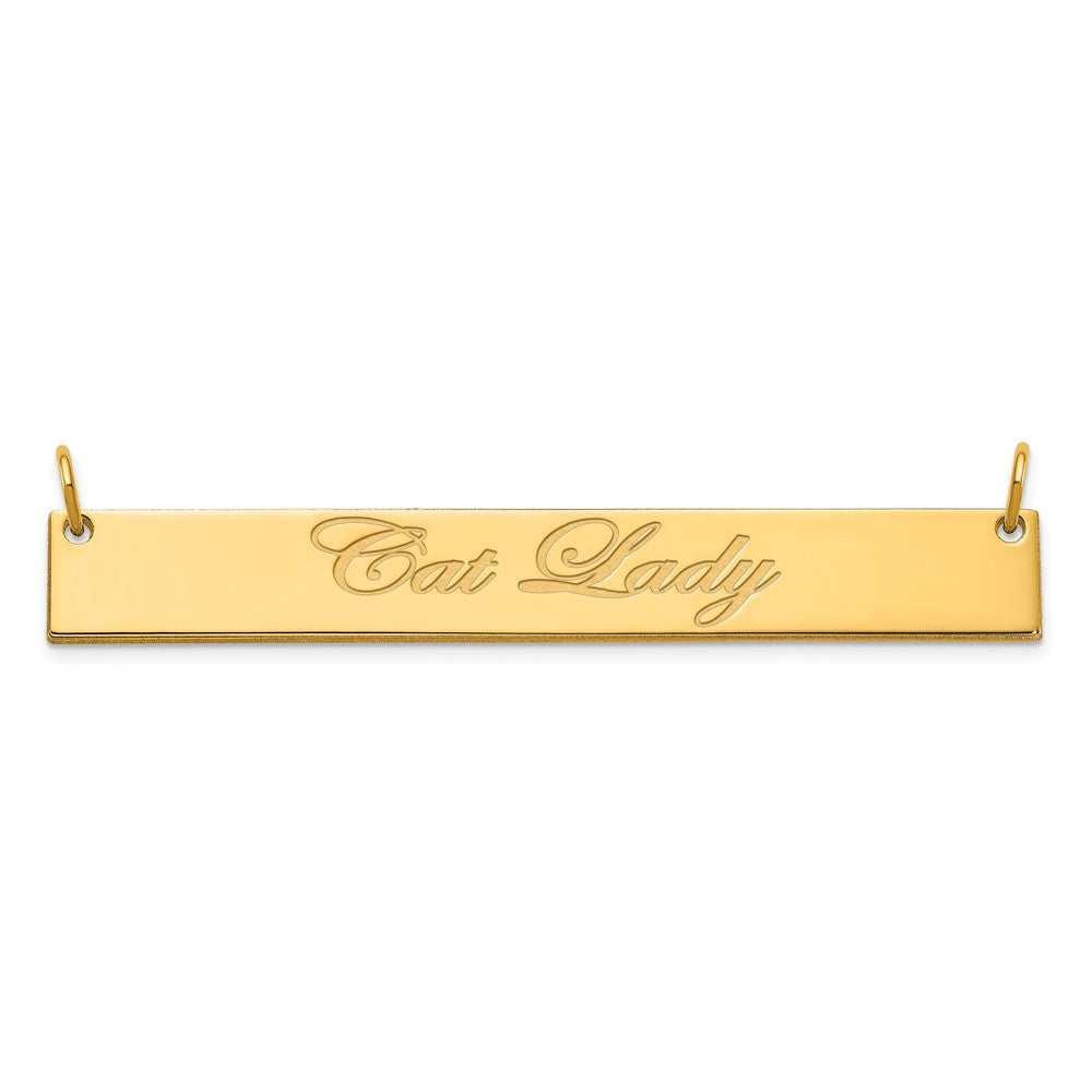 14K Gelbgold Groß Edwardianisch Schreibschrift Stab Halskette