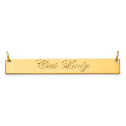 14K Gelbgold Groß Edwardianisch Schreibschrift Stab Halskette