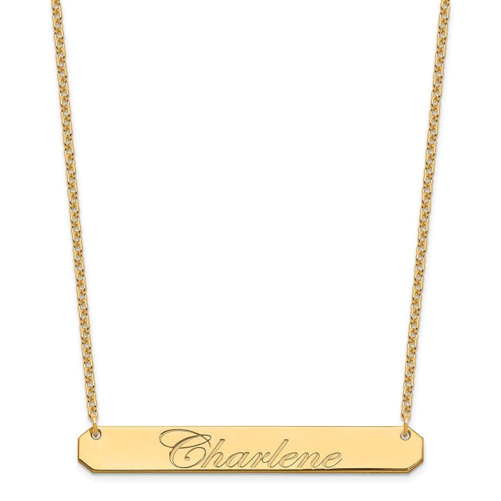 Vergoldet Sterlingsilber /gold Groß Edwardianisch Schreibschrift Stab Halskette
