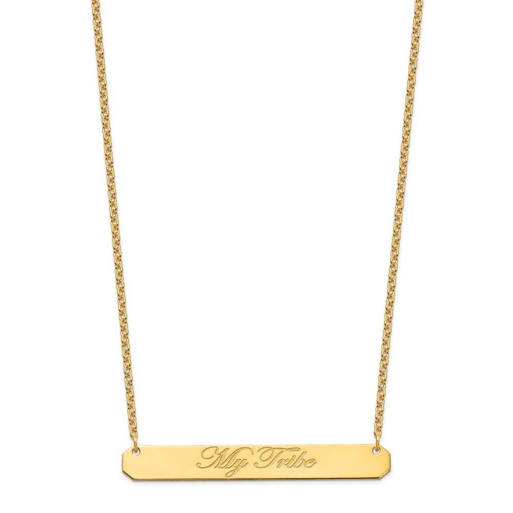 Vergoldet Sterlingsilber /gold Groß Edwardianisch Schreibschrift Stab Halskette