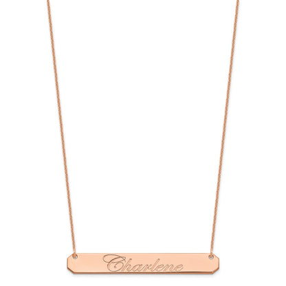 14K Roségold Groß Edwardianisch Schreibschrift Stab Halskette
