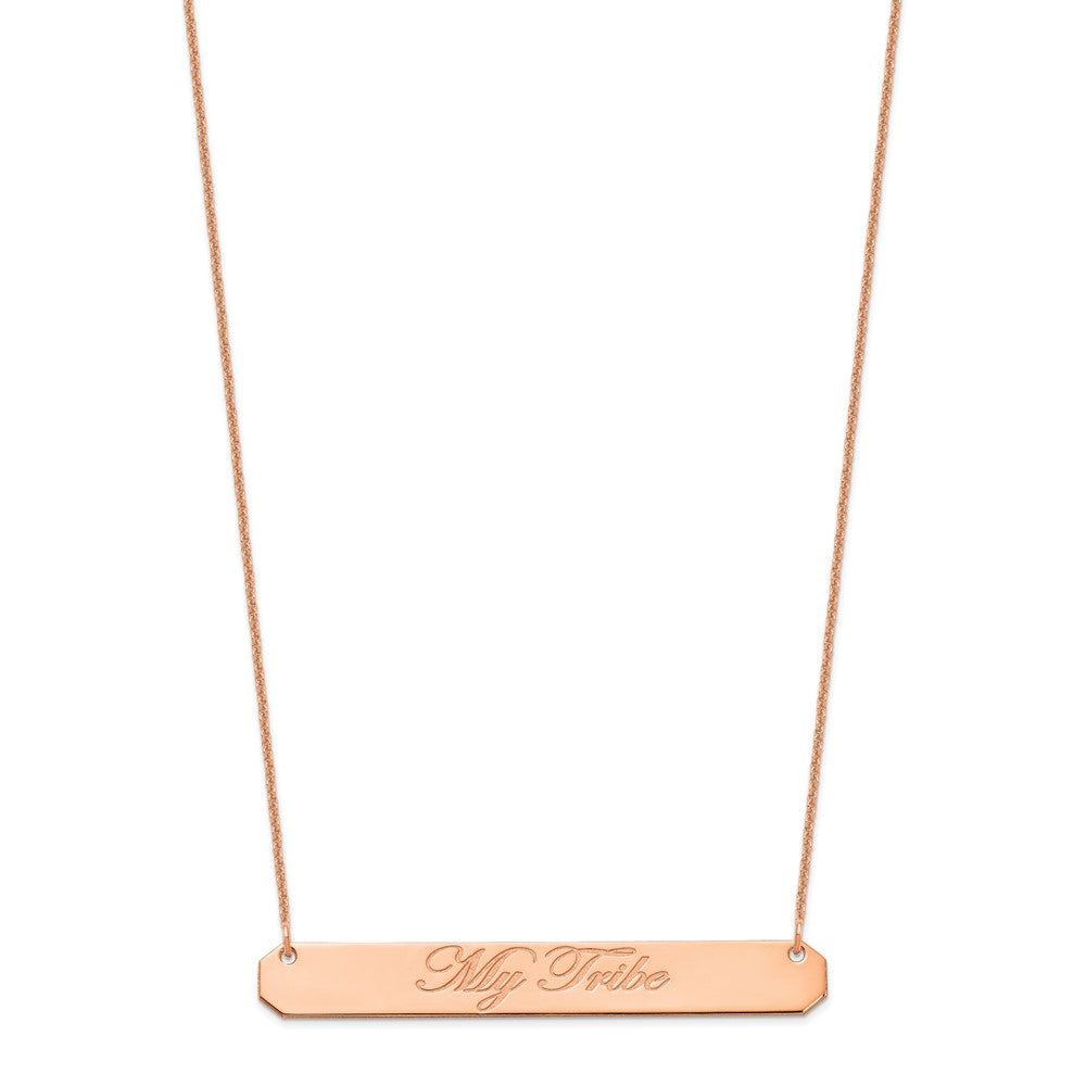 14K Roségold Groß Edwardianisch Schreibschrift Stab Halskette