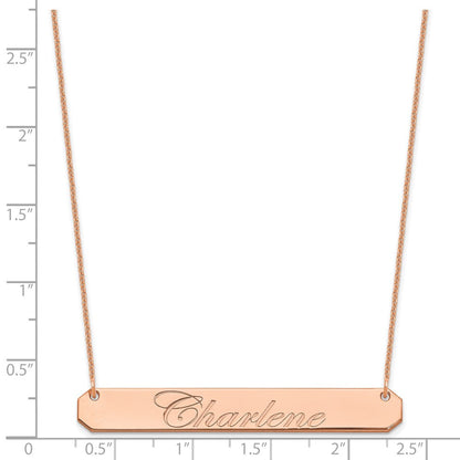 14K Roségold Groß Edwardianisch Schreibschrift Stab Halskette