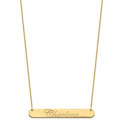 14K Gelbgold Groß Edwardianisch Schreibschrift Stab Halskette