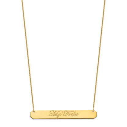 14K Gelbgold Groß Edwardianisch Schreibschrift Stab Halskette