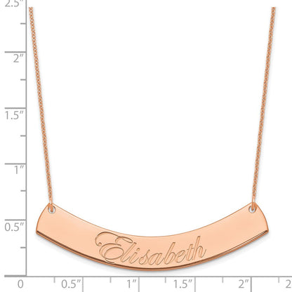 14K Roségold Groß Edwardianisch Schreibschrift Gebogen Stab Halskette