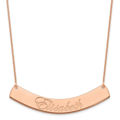 14K Roségold Groß Edwardianisch Schreibschrift Gebogen Stab Halskette