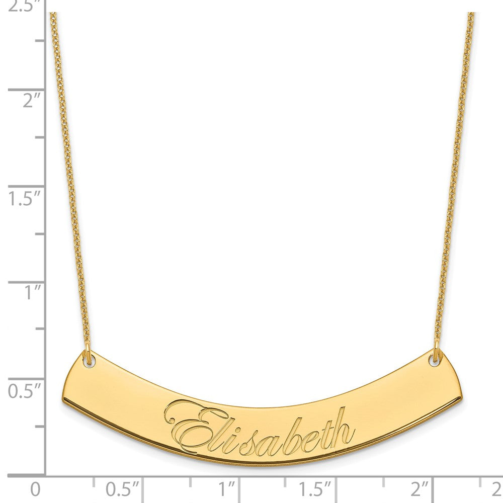 14K Gelbgold Groß Edwardianisch Schreibschrift Gebogen Stab Halskette