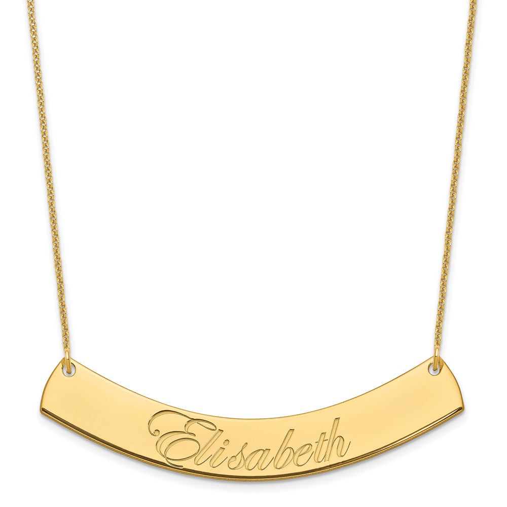 14K Gelbgold Groß Edwardianisch Schreibschrift Gebogen Stab Halskette