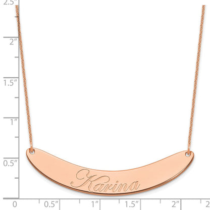 14K Roségold Groß Edwardianisch Schreibschrift Gebogen Stab Halskette
