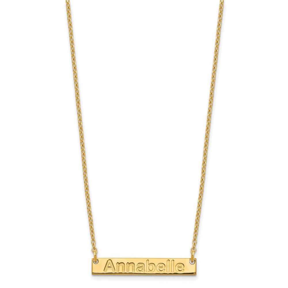 Vergoldet Sterlingsilber /gold Klein Arial Abgerundet Stab Halskette