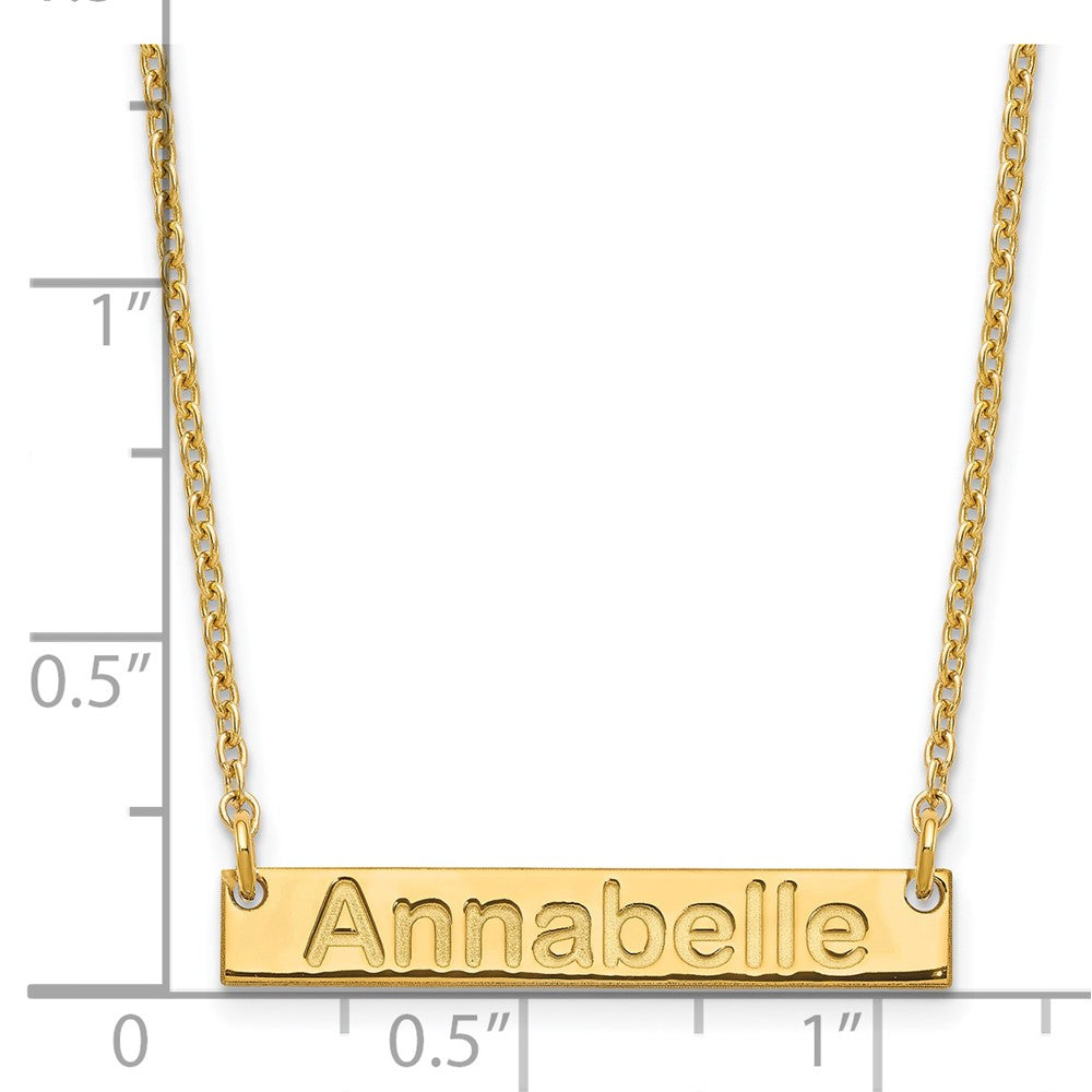 Vergoldet Sterlingsilber /gold Klein Arial Abgerundet Stab Halskette