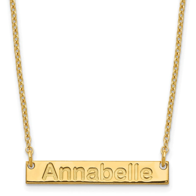 Vergoldet Sterlingsilber /gold Klein Arial Abgerundet Stab Halskette
