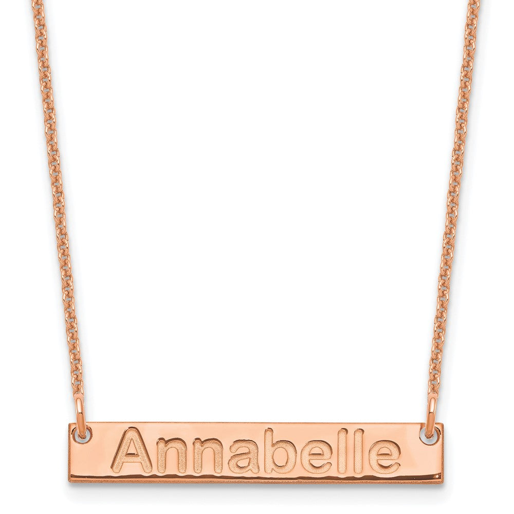 14K Roségold Klein Arial Abgerundet Stab Halskette