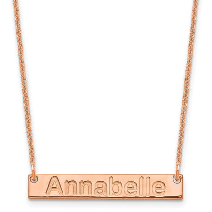 14K Roségold Klein Arial Abgerundet Stab Halskette